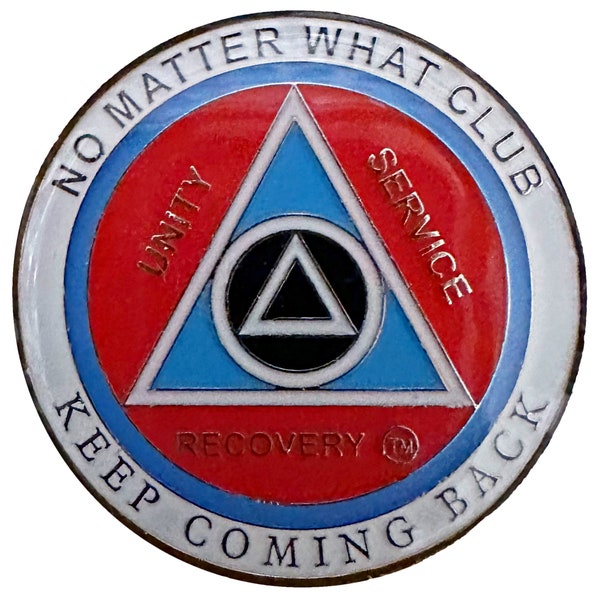 AA Recovery "No Matter What Club" Medallion, Alcoholics Anonymous Sobriety Coin