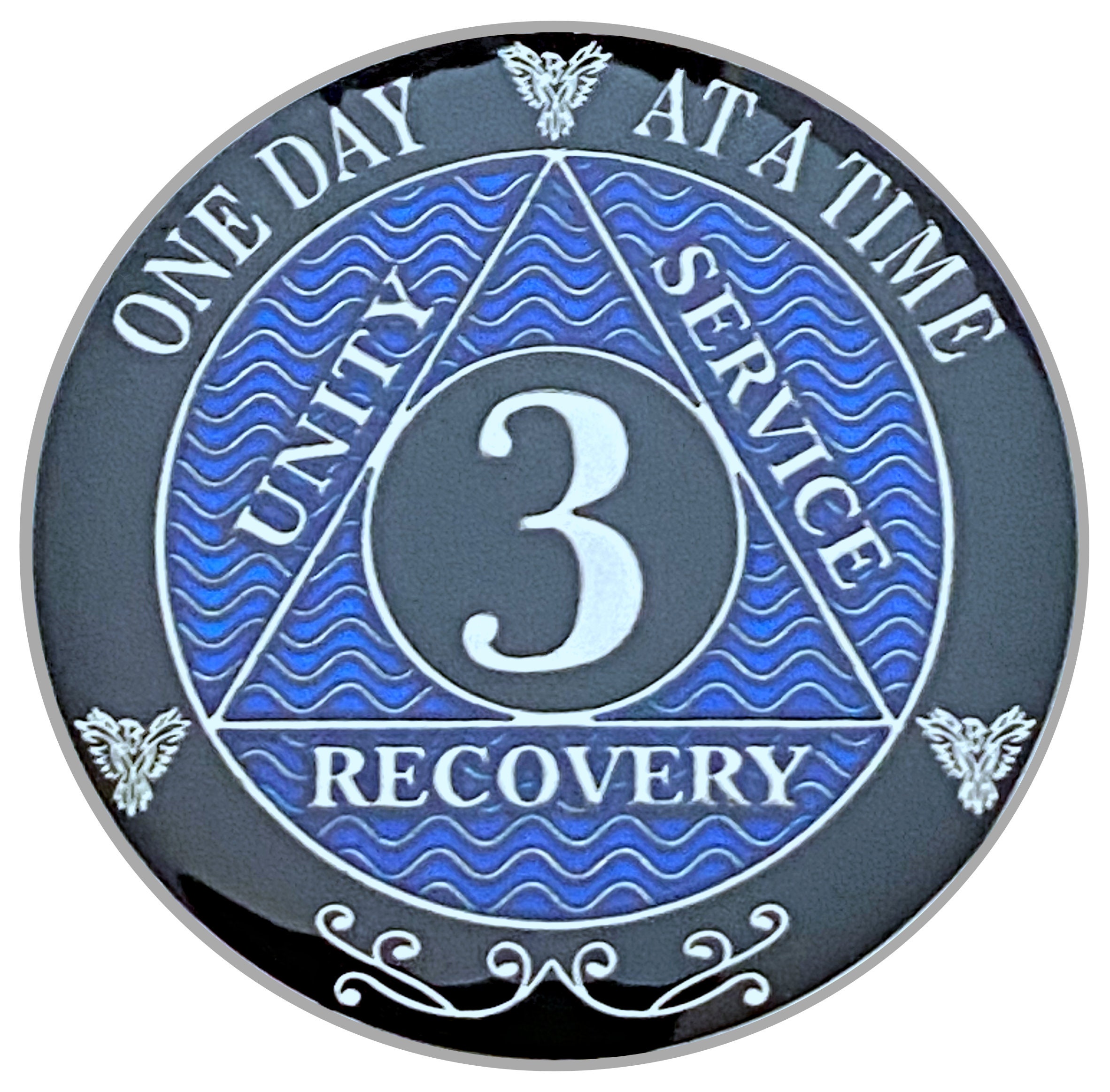 3 Year AA Coin Silver Color Plated Medallion Recovery Chip - Etsy