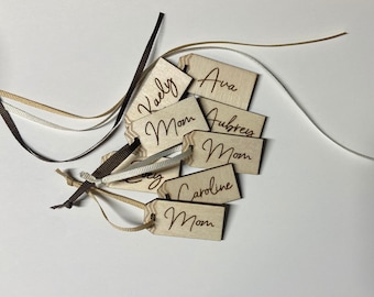 Mini Engraved Custom Wood Tags | With or Without Chevron