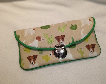 Wallet/cell phone case "Jack Russel Terrier", handbag organizer, small bag, vegan