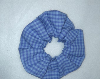 Scrunchie/ Haargummi/ Haarschmuck "blau kariert" ca.11cm Durchmesser