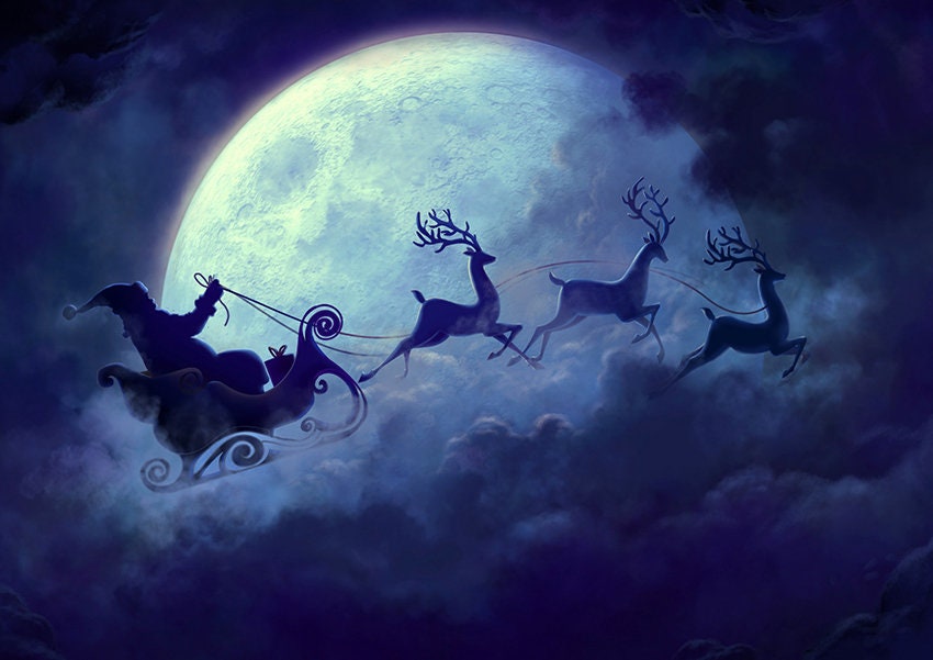 Set de Table Fêtes, Design, Semi-Rigide, Plastique, Pvc, Original, Lavable, Déco, Traîneau de Rennes