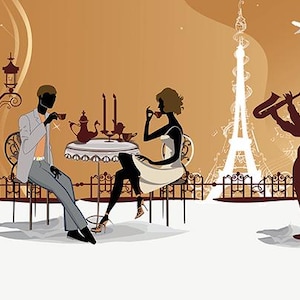 BEST TABLE PLACEMAT, Paris pics, Dining table mats, Custom, Original, Plastic, pvc, Modern, Design, Washable, France, Romantic musician.