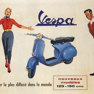 SET DE TABLE  illustration vintage, Affiche ancienne, Personnalisé, Scooter Vespa, Plastique, pvc, Design, Semi-rigide, Lavable, Nappe.