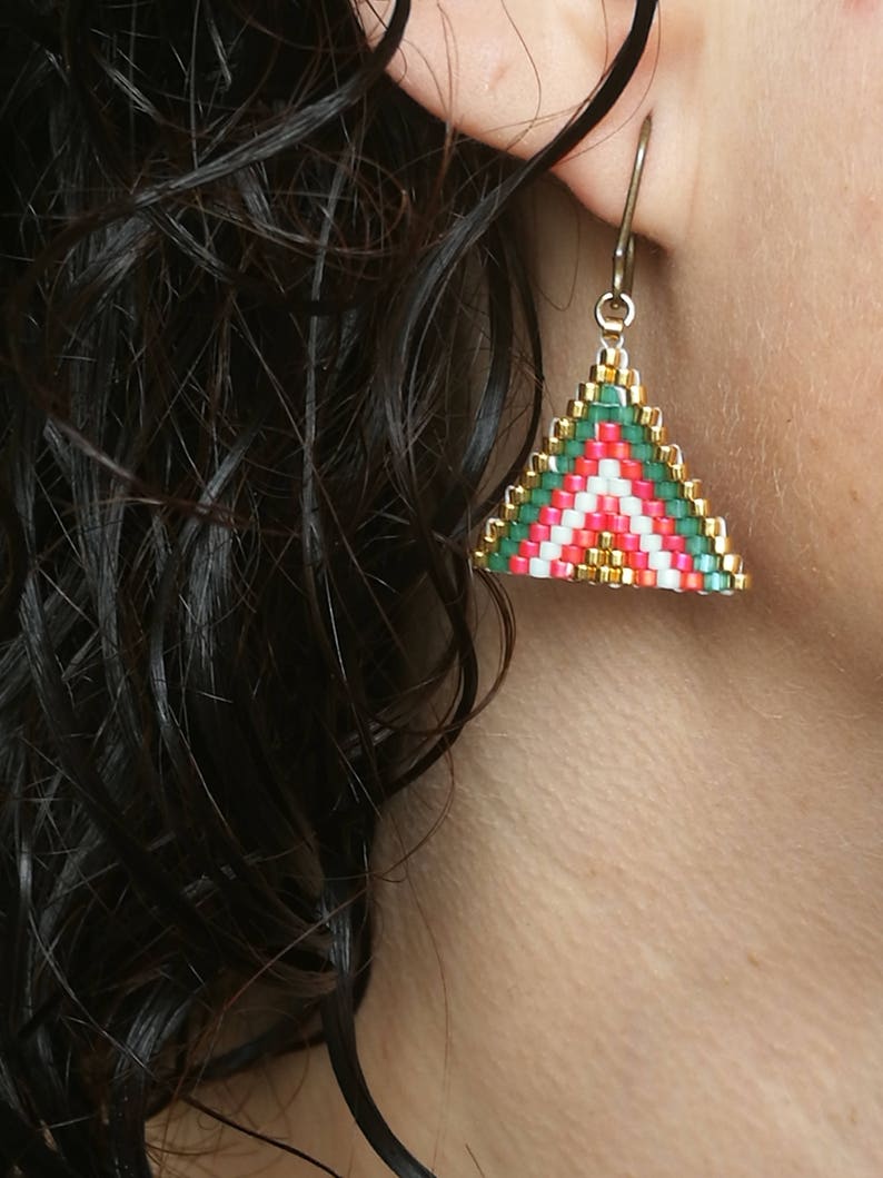 Boho seed peyote stitch earrings image 2