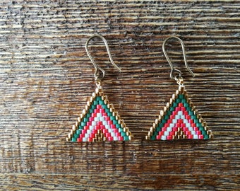 Boho seed peyote stitch earrings