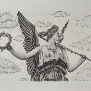 Neoclassical Pen and Ink Drawing Original