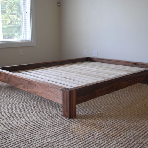 Low Profile Platform Bed In Black Walnut Twin Full Queen Black Walnut Twin Full Queen, California King Size Platform Bed Frame