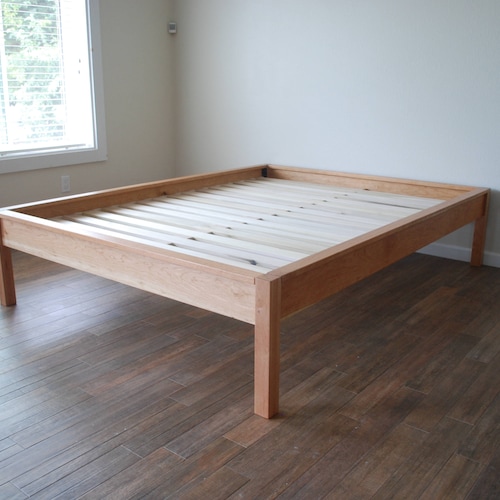 Platform Bed In Solid Cherry Twin Full Queen King Cal Platform Bed In Solid Cherry Twin Full, Cow King Bed Frame