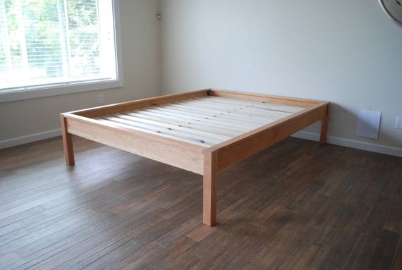 Platform Bed In Solid Cherry Twin Full Queen King Cal Platform Bed In Solid Cherry Twin Full, High California King Bed