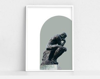 The Thinker Statue Print | Statue | French | Classical Art | Digital Download | Modern Decor | Art Print