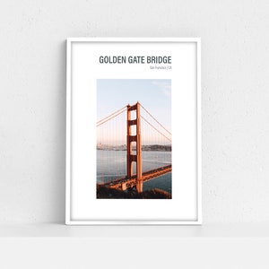 Golden Gate Bridge Print | Poster | Cityscape | California | San Francisco | Digital Download | Modern Decor | Art Print