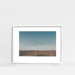 Landscape Outline Print | Desert | Red Rock | Outline | Digital Download | Modern Decor | Art Print