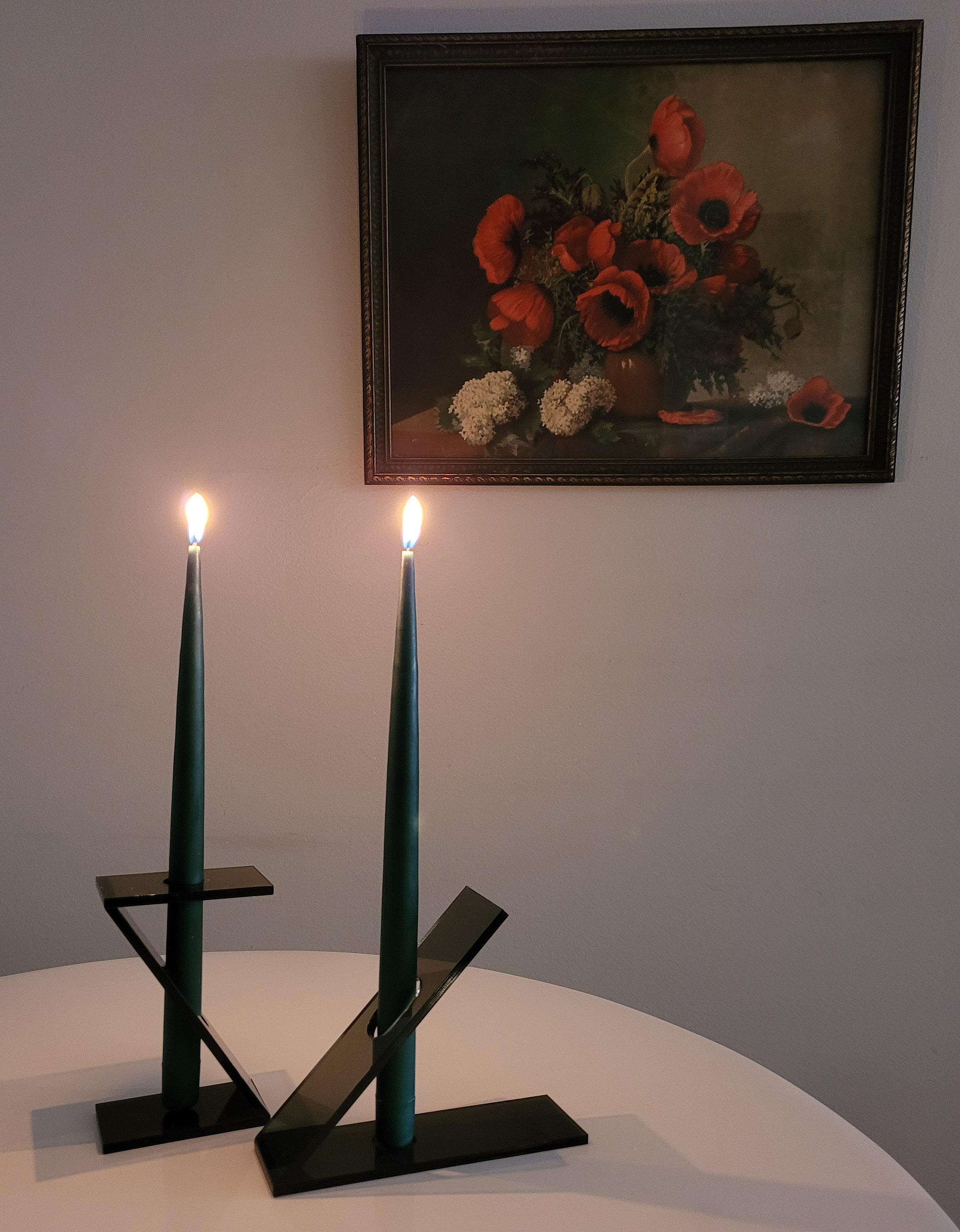 Candle Holder Set Lucite Candlestick Geometric Acrylic Etsy