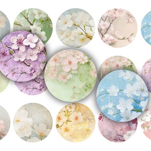 Sakura Japanische Blumenblüte 25 mm 1 Zoll bci druckbare Flaschenverschlussbilder