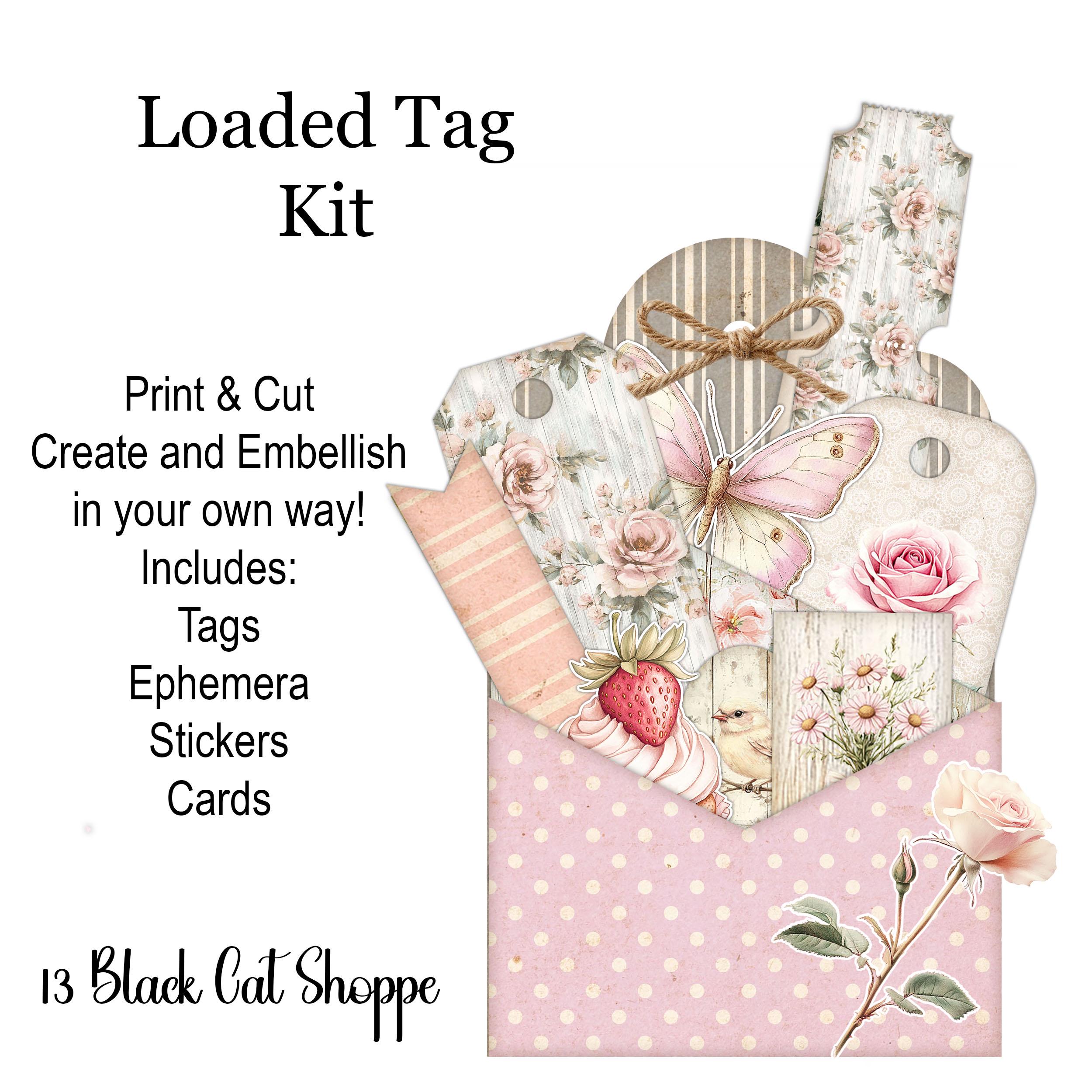 Pink Shabby Victorian Loaded Tag Decorative DIY Gift Tag Mini Kit JPG ...