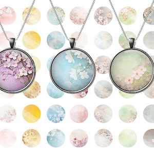 Sakura Japanische Blume 12 mm bedruckbare Cabochon 4x6 Collage