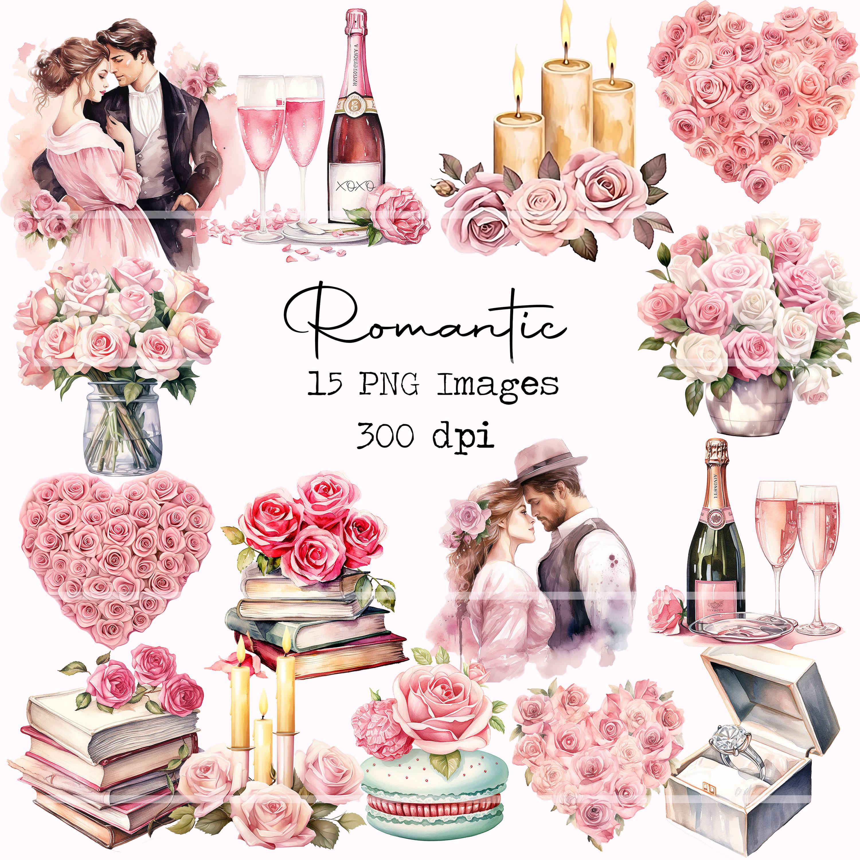 Valentine Pastel couple romantic PNG Clipart sublimation printable