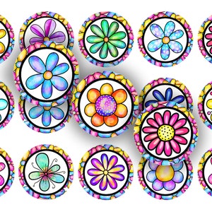 Crazy Daisy 25 mm 1 Zoll bci druckbare Flaschenverschlussbilder