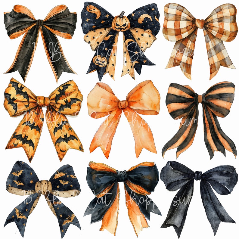 Halloween Bow Coquette Fall PNG JPG Clipart Tshirt Sublimation ...