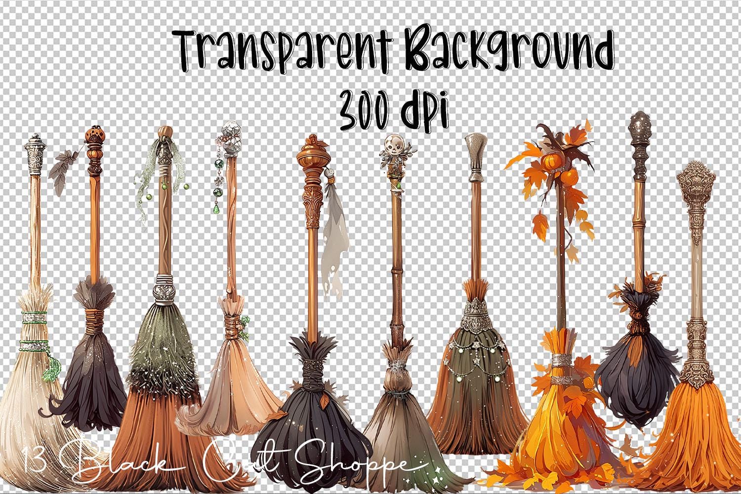 Magical Witch Fall Broom PNG Clipart Sublimation Printable - Etsy