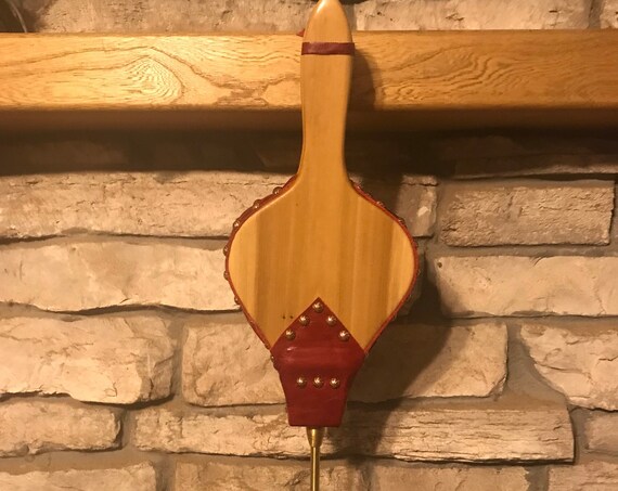 READY TO SHIP: Handmade Fireplace Bellows, "Shorty Bellows", Poplar with Dark Red Leather, Brass Tacks-Fireplace-Bellows-Heirloom
