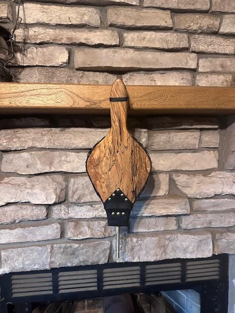 READY TO SHIP - Handmade Fireplace Bellows, Spalted Sycamore with Brown Leather, Shiny Brass Tacks-Woodstove-Fire-Fireplace-Bellows-Heirloom