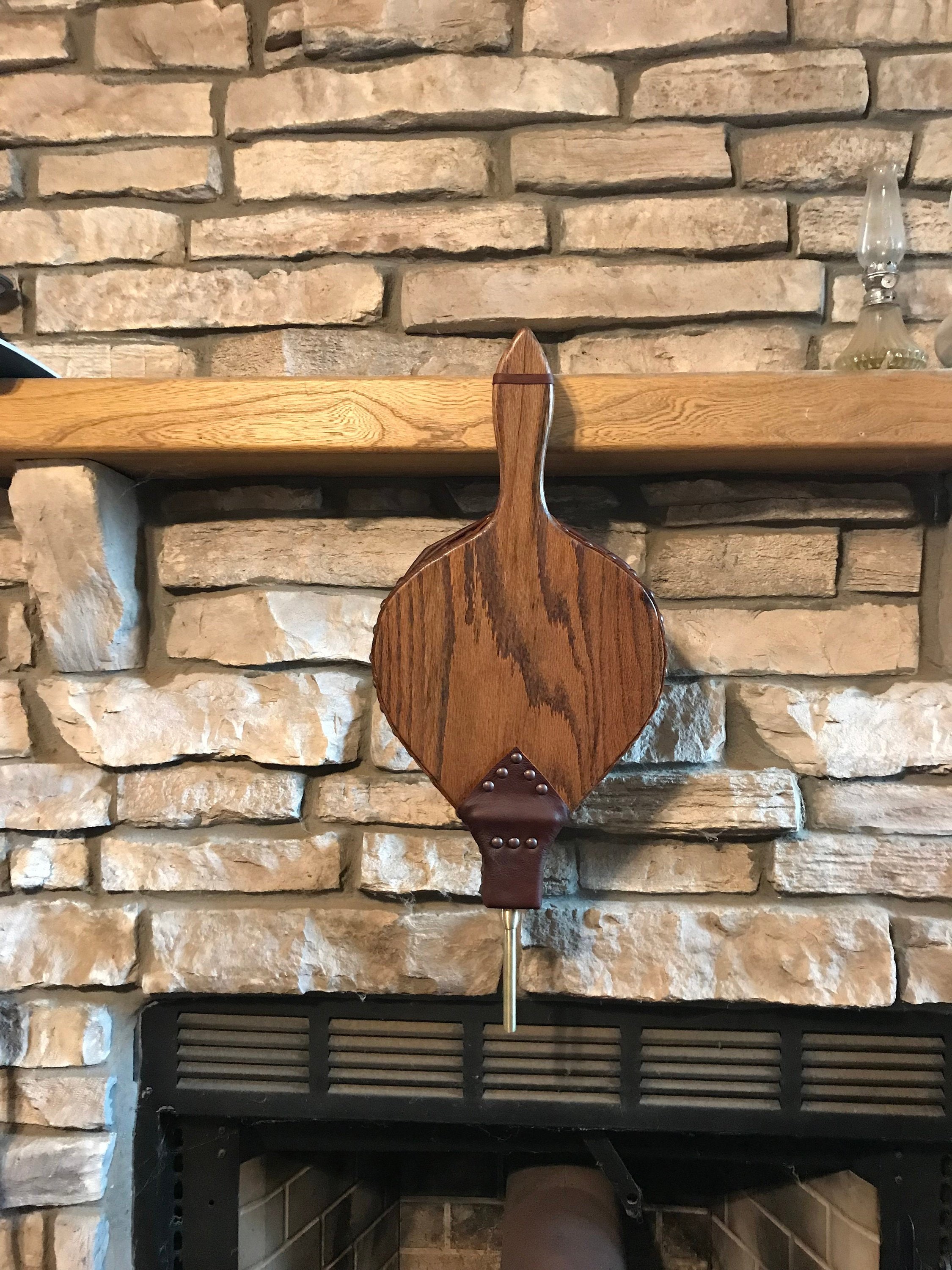READY to SHIP XXL Handmade Fireplace Bellows, Oak with Rich Brown