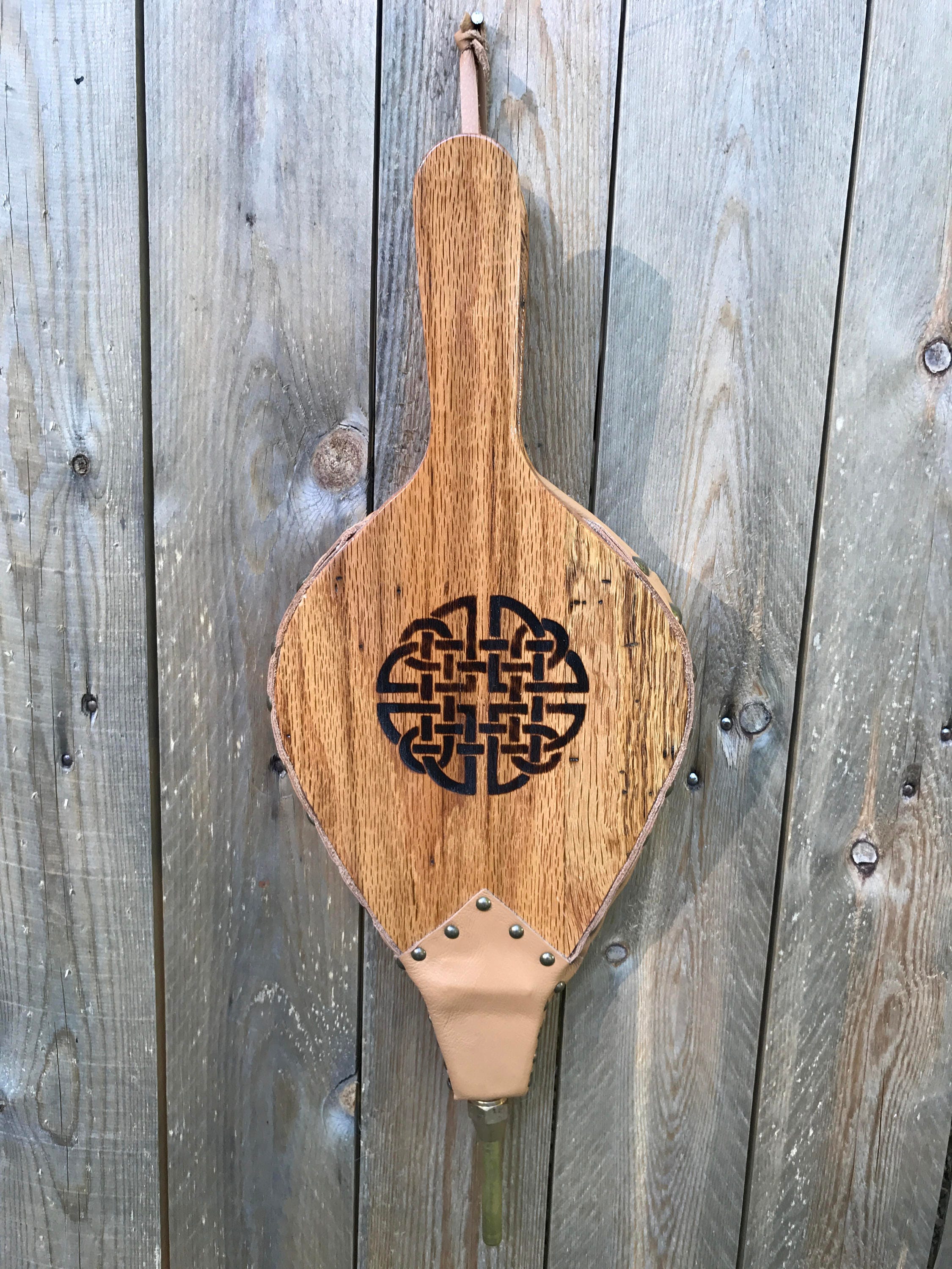 REDUCED! Handmade Fireplace Bellows, With Celtic Knot Engraved Design