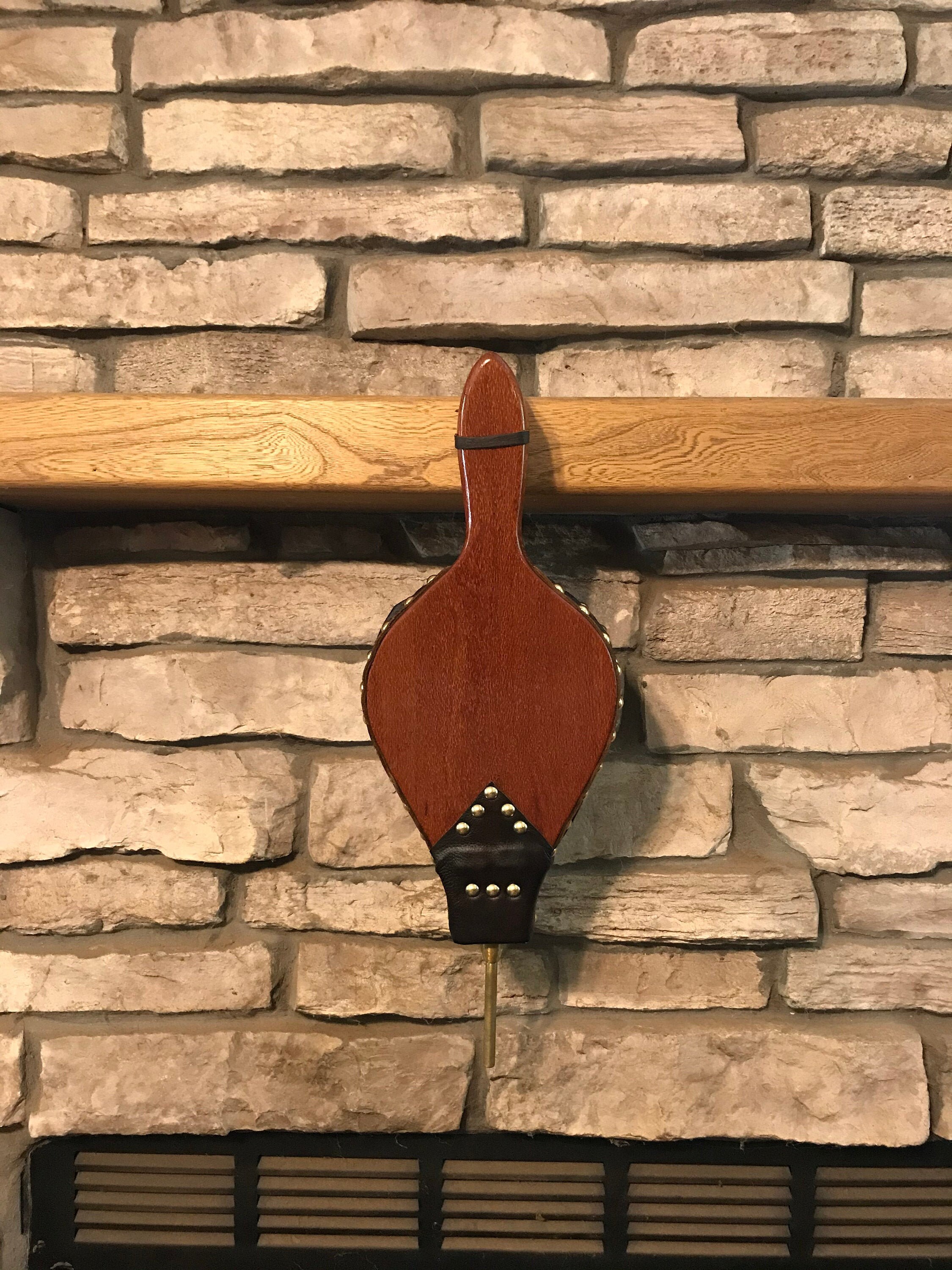 READY TO SHIP Handmade Fireplace Bellows, Leopardwood with Dark Brown