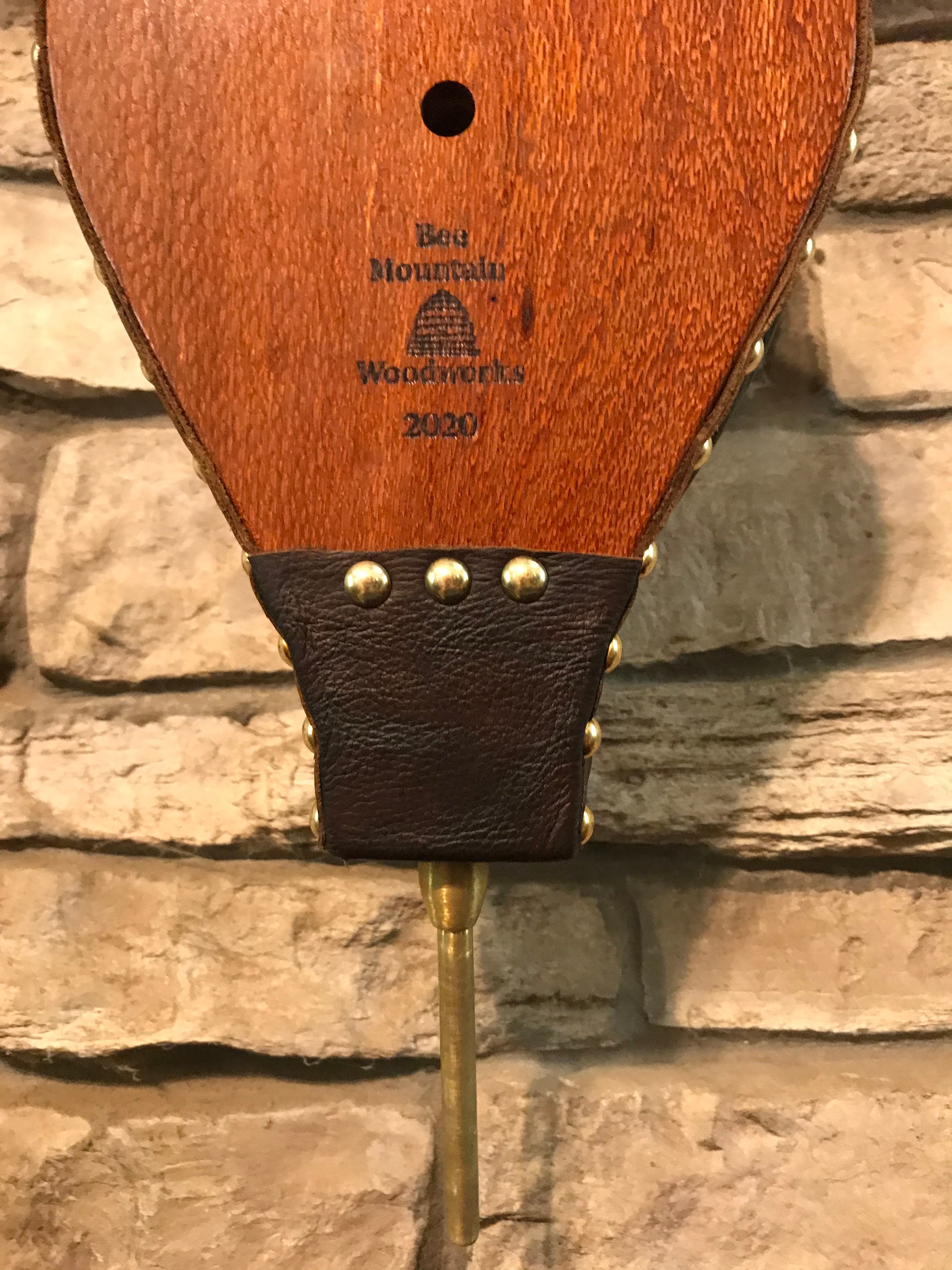 READY TO SHIP Handmade Fireplace Bellows, Leopardwood with Dark Brown