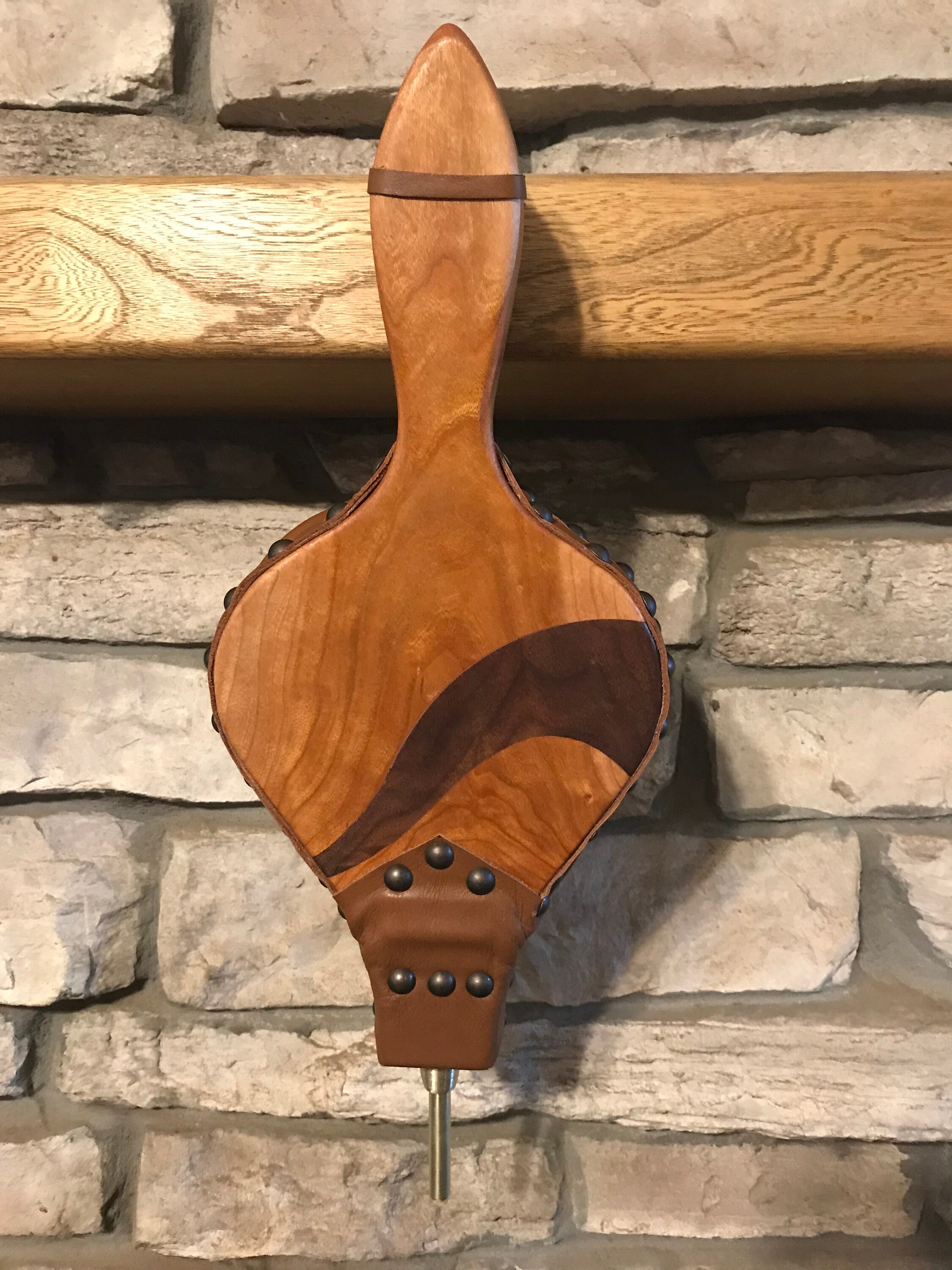 READY TO SHIP Handmade Fireplace Bellows, Shorty Bellows, Cherry with