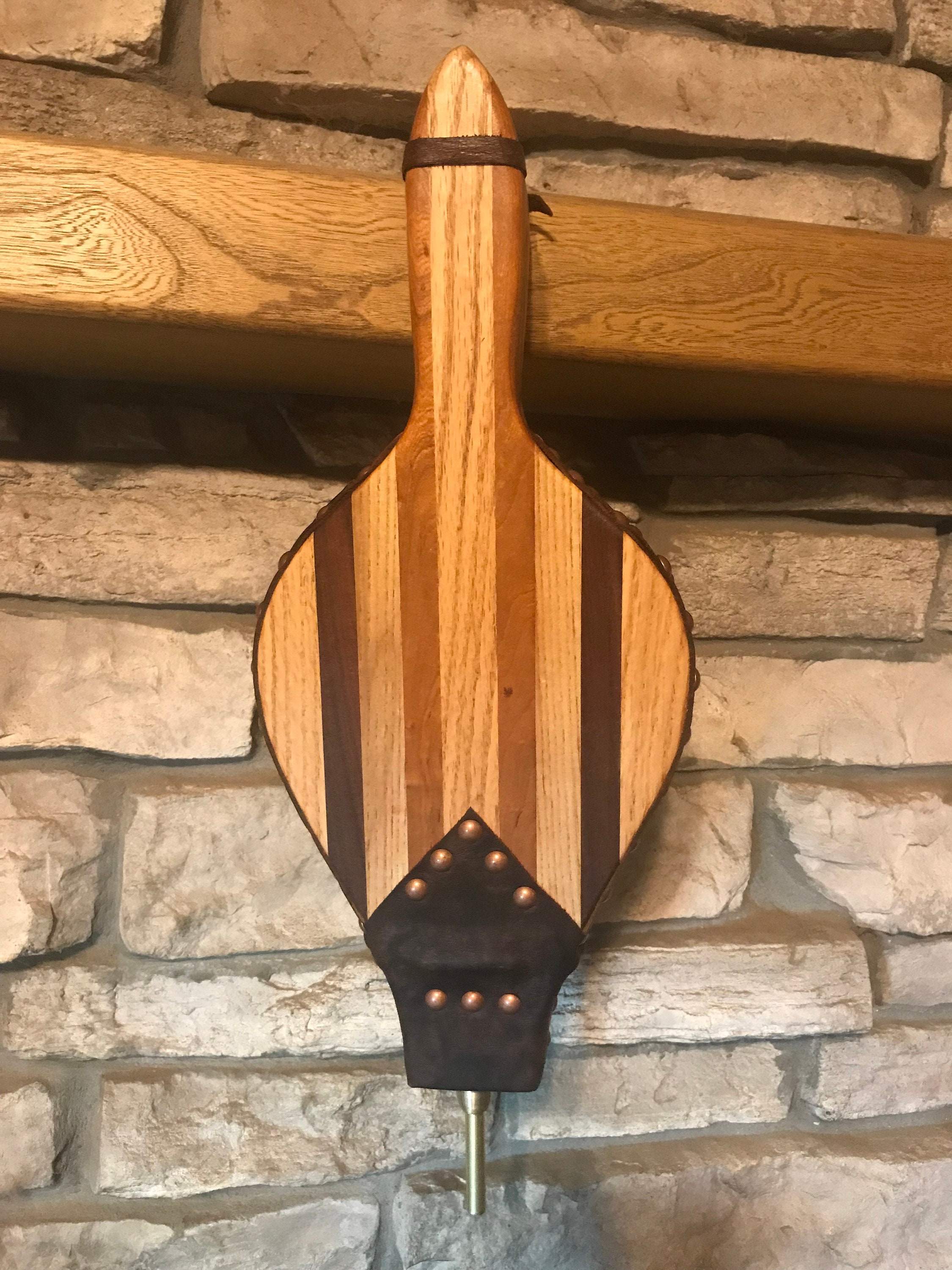 Ready to ship Handmade Fireplace Bellows, Assorted Joined Wood, Dark