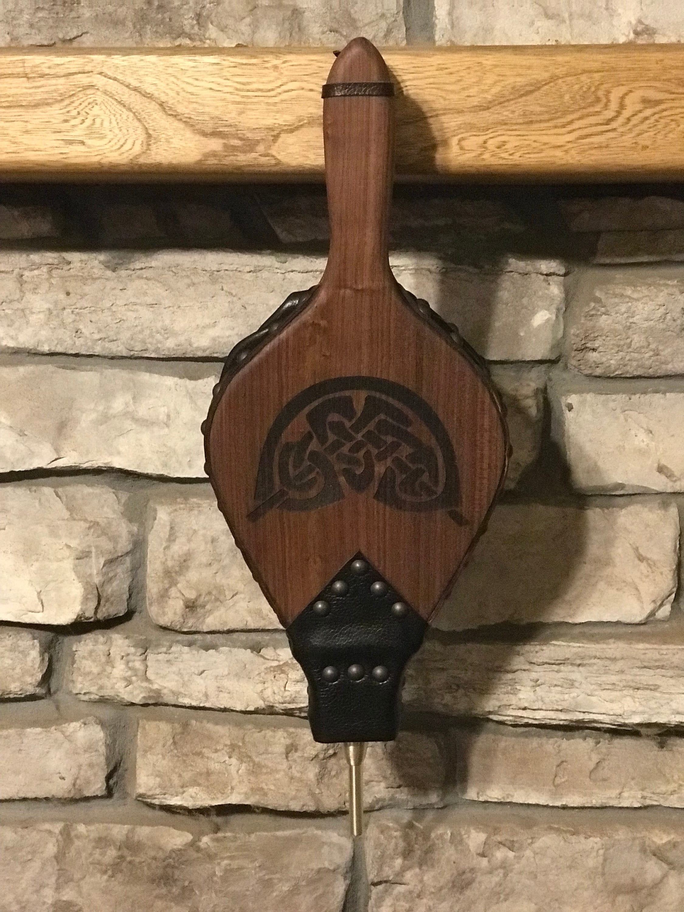 Ready to ship Handmade Fireplace Bellows, Walnut with Dark Brown