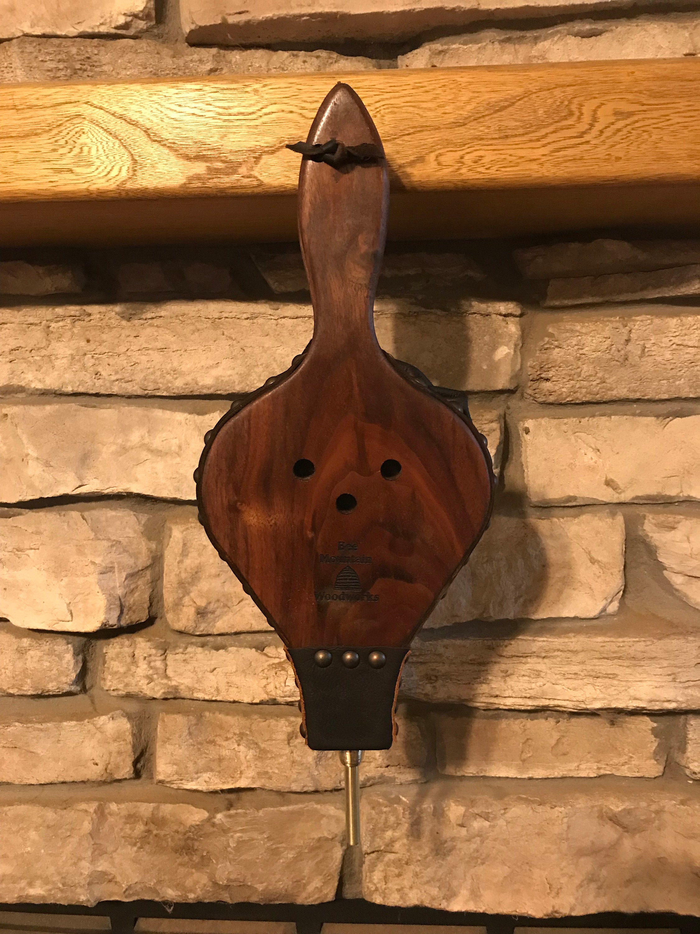 READY TO SHIP Handmade Fireplace Bellows, Shorty Bellows, Walnut and