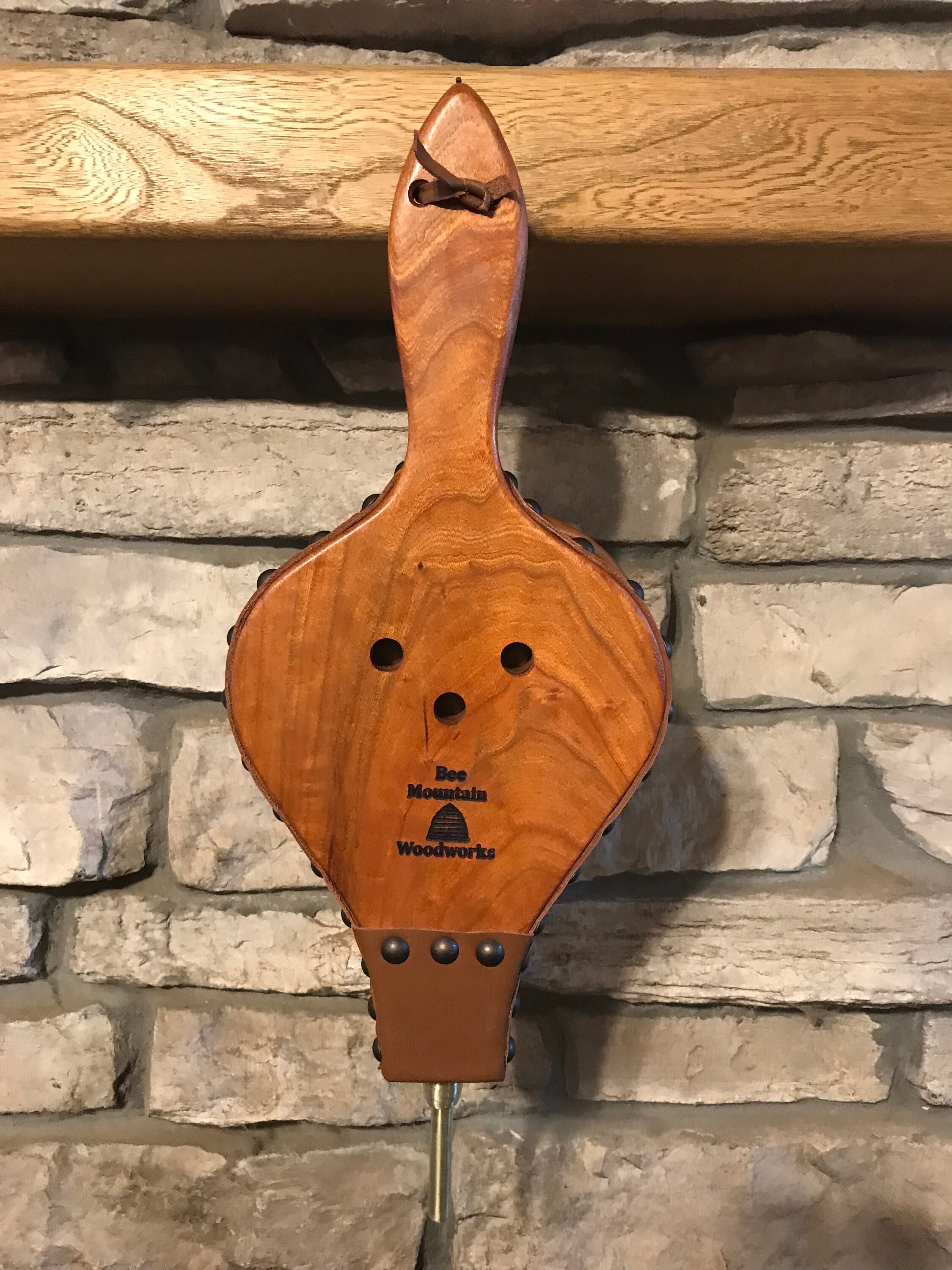 READY TO SHIP Handmade Fireplace Bellows, Shorty Bellows, Cherry with