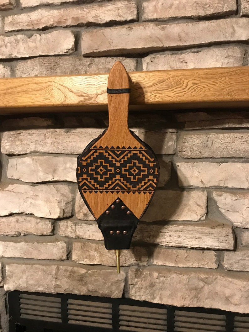 Ready To Ship Handmade Fireplace Bellows Wormy Oak With Dark Etsy