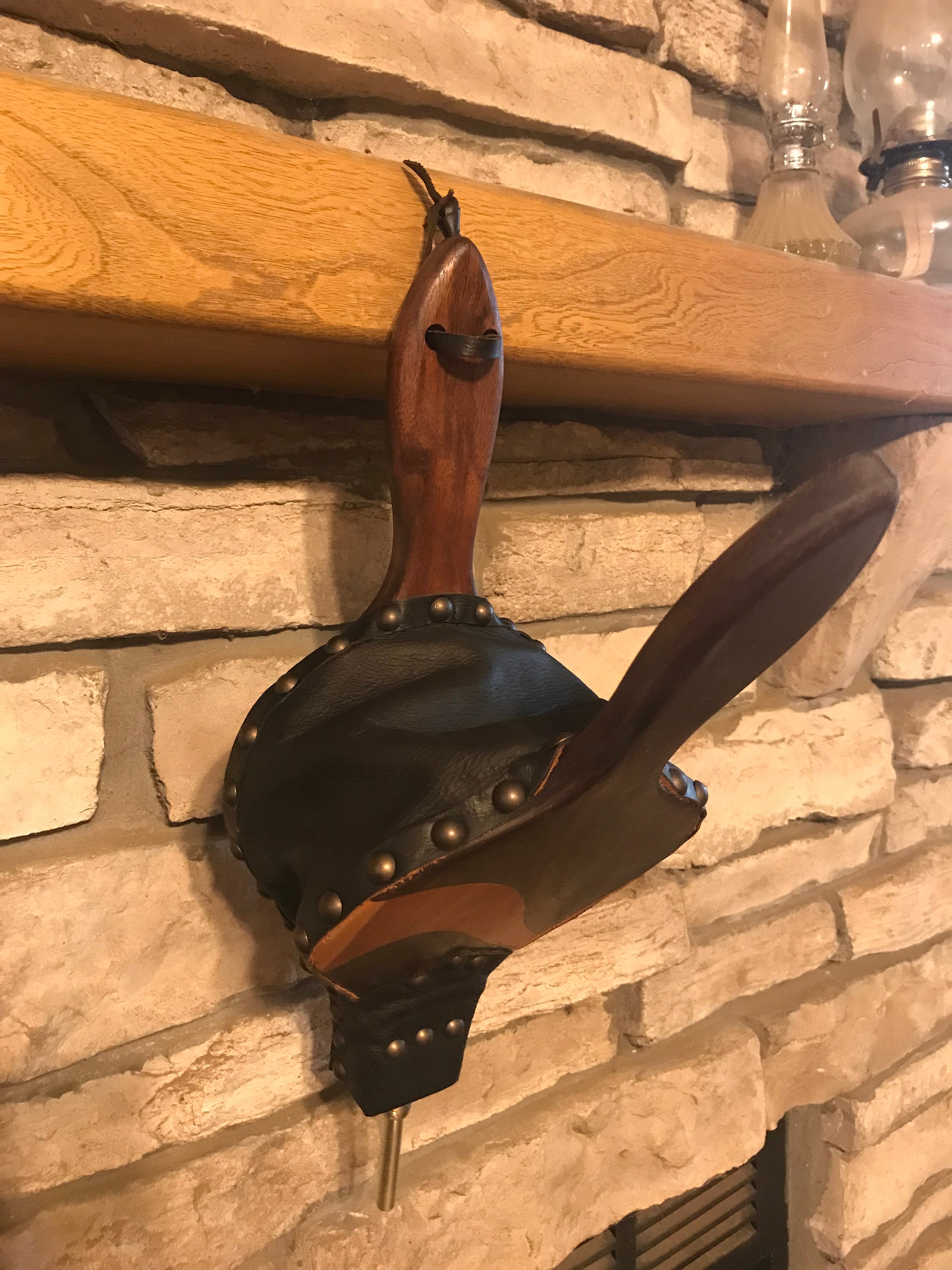 READY TO SHIP Handmade Fireplace Bellows, Shorty Bellows, Walnut and