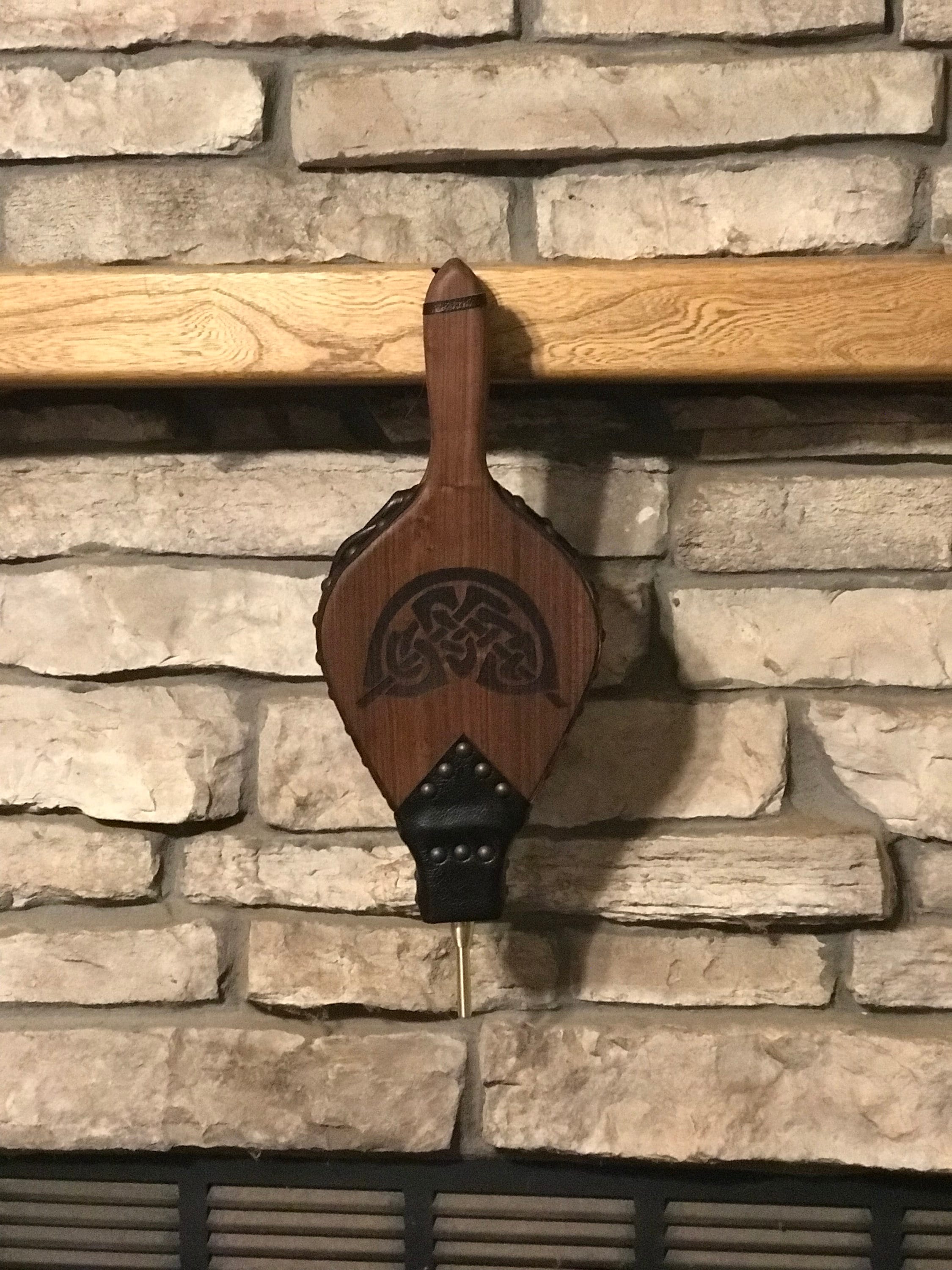 Ready to ship Handmade Fireplace Bellows, Walnut with Dark Brown