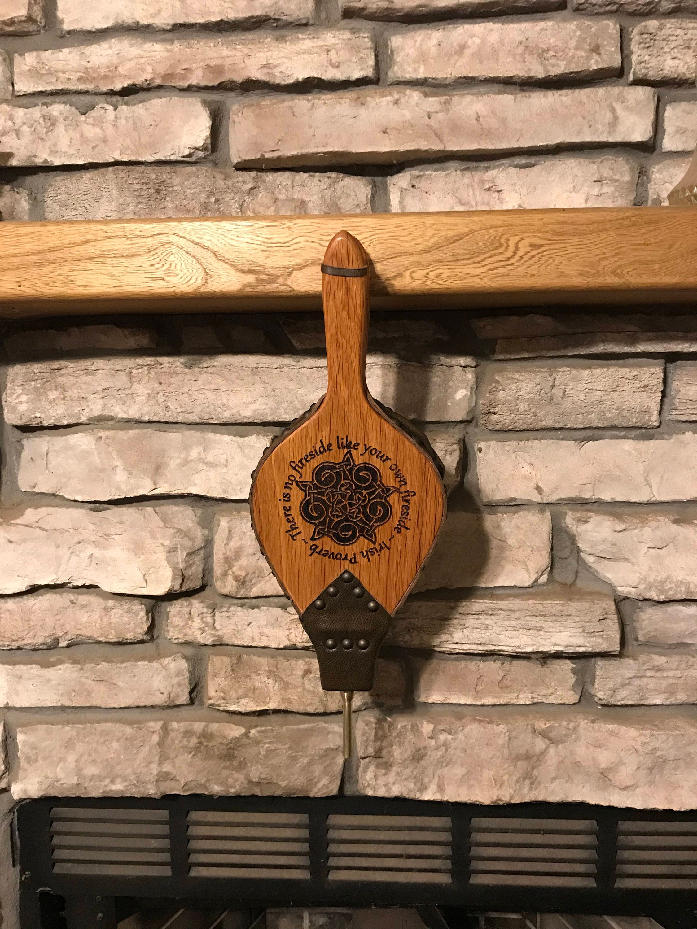 Handmade Fireplace Bellows Antique Chestnut With Dark Brown