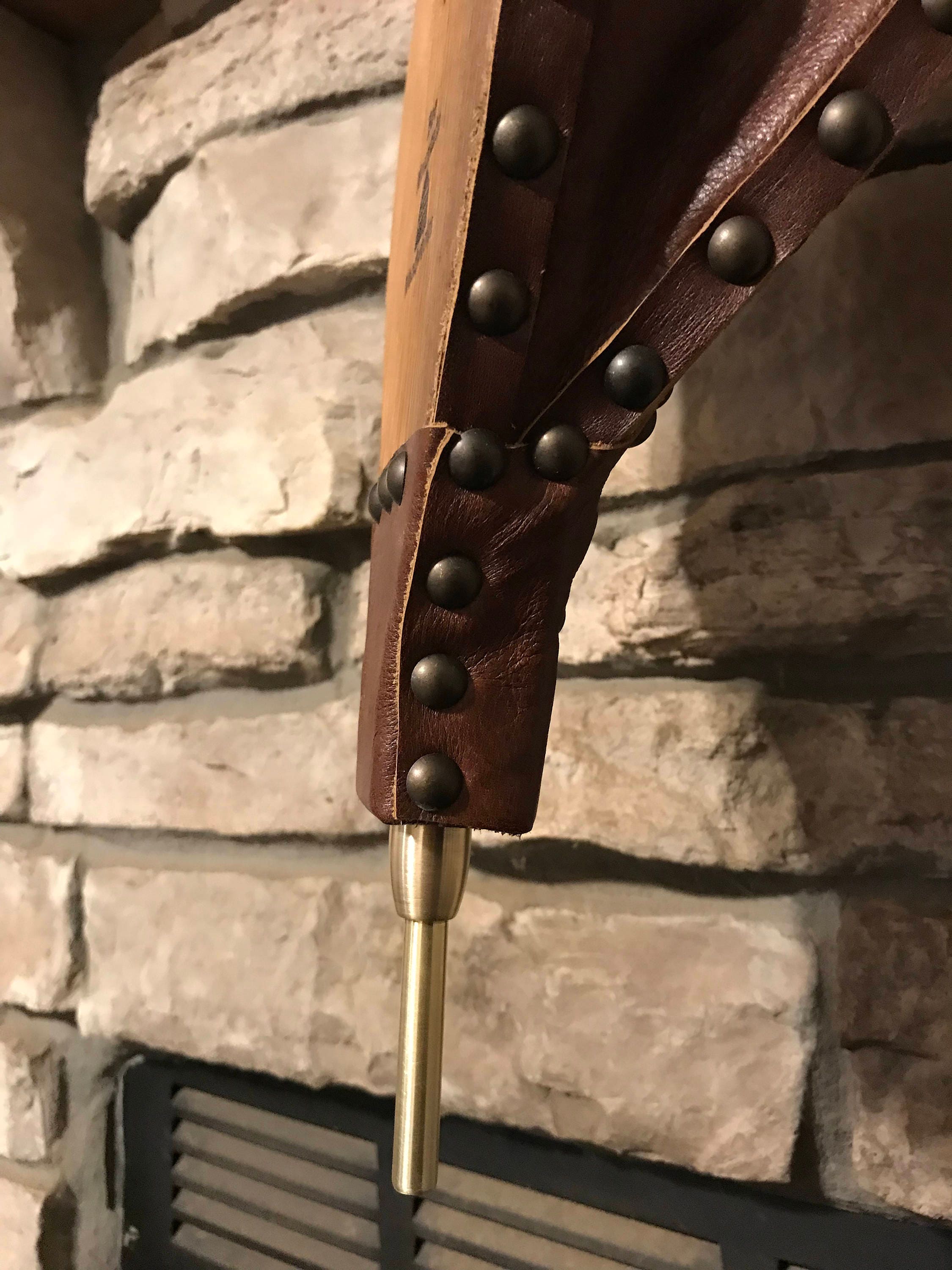 Handmade Fireplace Bellows, Rustic, Crafted from Antique Chestnut