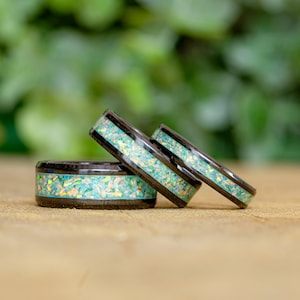Viridian Bello Opal and Black Ceramic Ring – Deep and Enchanting Design