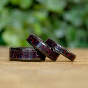 Black Cherry Bello Opal and Black Ceramic Ring – Rich and Lush Design