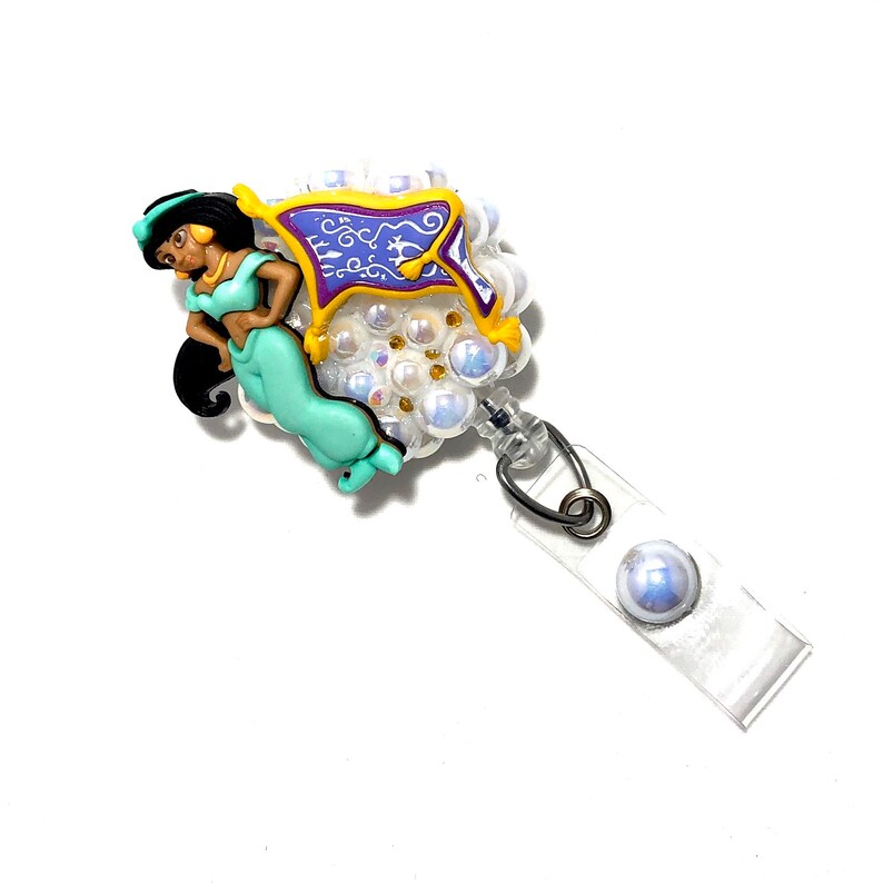 Jasmine badge reel/Nurse badge/Disney badge/Retractable badge Etsy