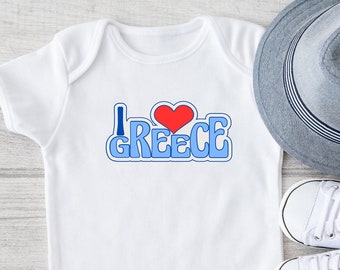 I love Greece Onesie. Greece Onesie. Greek Onesie. Baby Greek Onesie. Greek Baby.