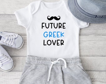 Future Greek Lover Onesie. Greek Boy. Greek Onesie. Funny Greek Onesie. Greek Boy. Greek Baby. Greek Baby Shower Gift.