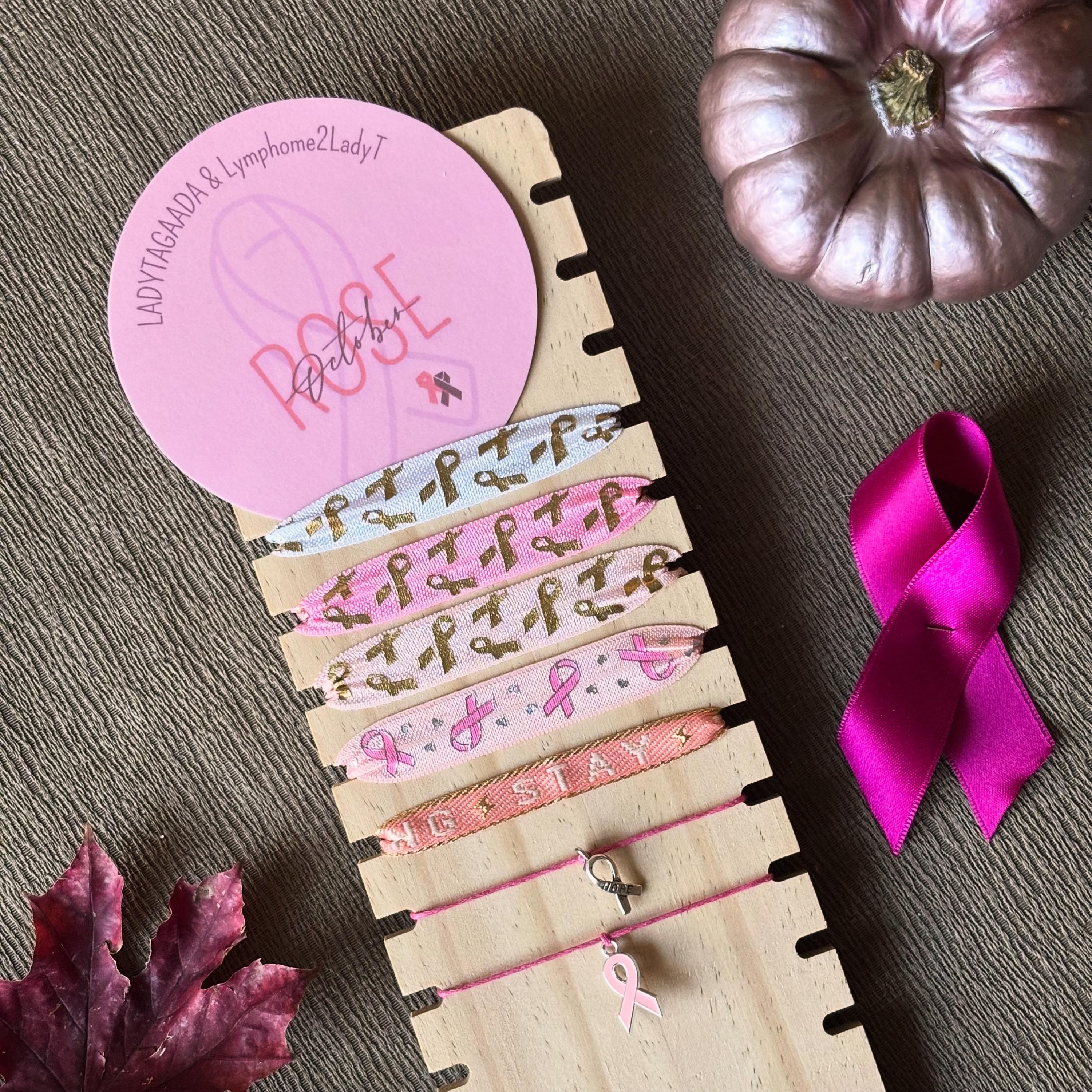 Bracelet Ruban Rose Cancer Du Sein Tobestu - Pierre Naturelle & Acier Inox - Réglable - Gravure Personnalisable