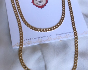 18k Gold Plated Cuban Link Chain Necklace