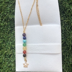 High Quality 18k Gold Plated Necklace with Chakra Genuine Stones
