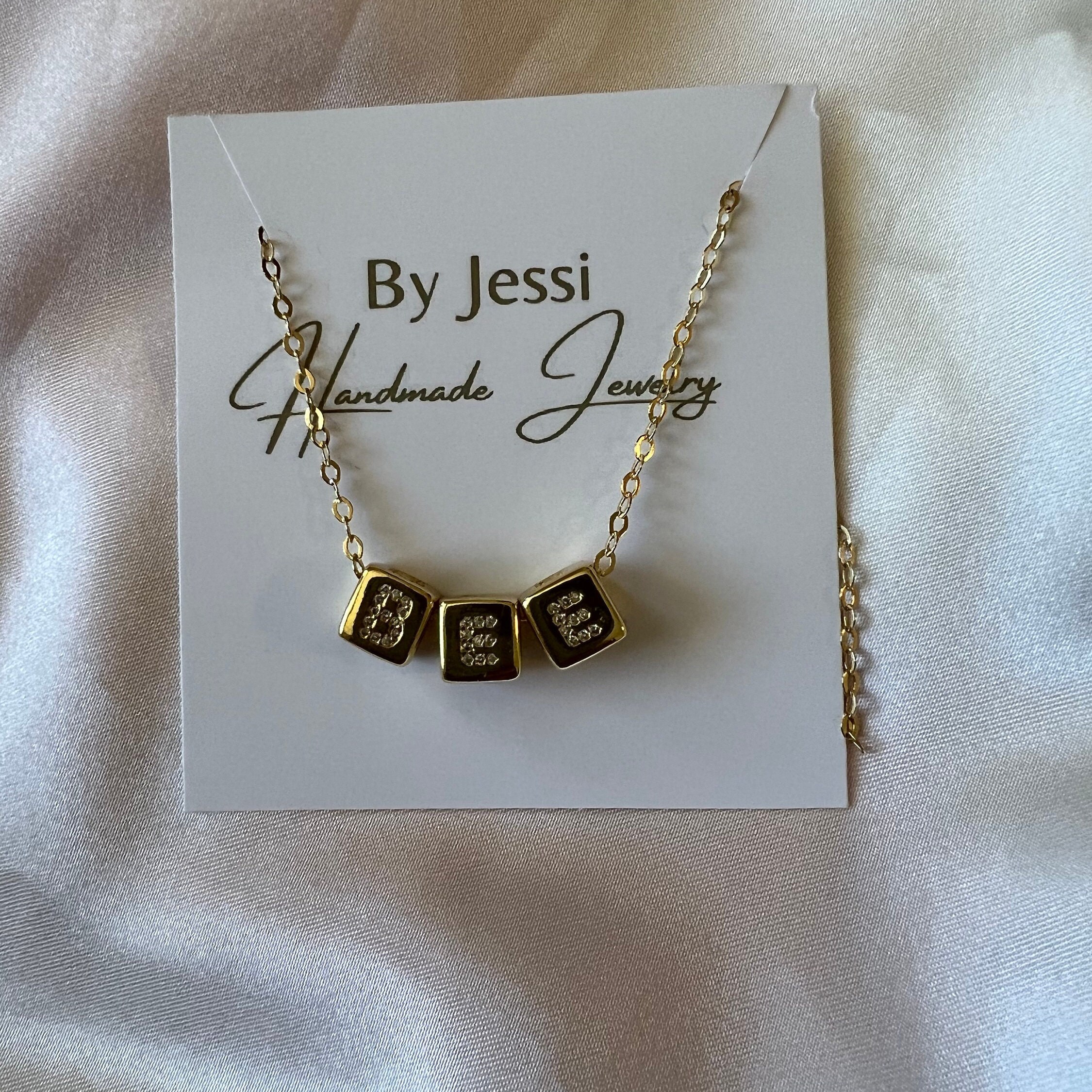 【ANOTHERYOUTH】関税/送料込み cube necklace Custom Letters Cube Necklace, Personalized Your Name With